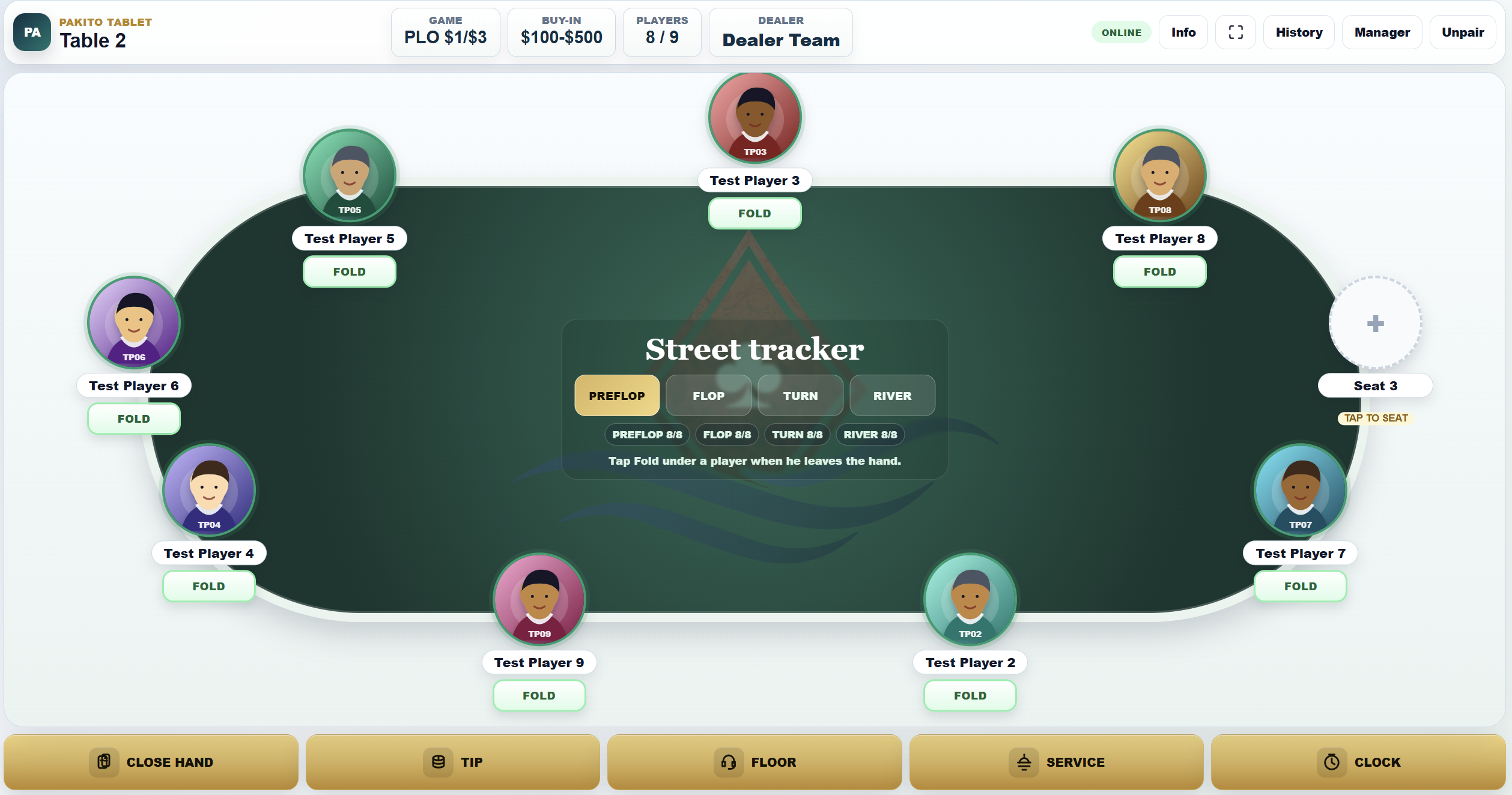 Tablet de crupier